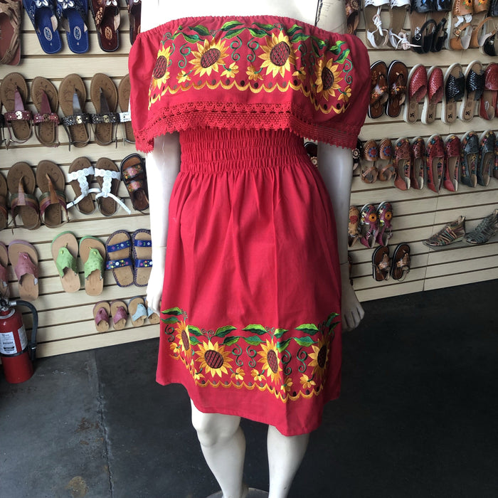 Red Sunflower Campesina Dress