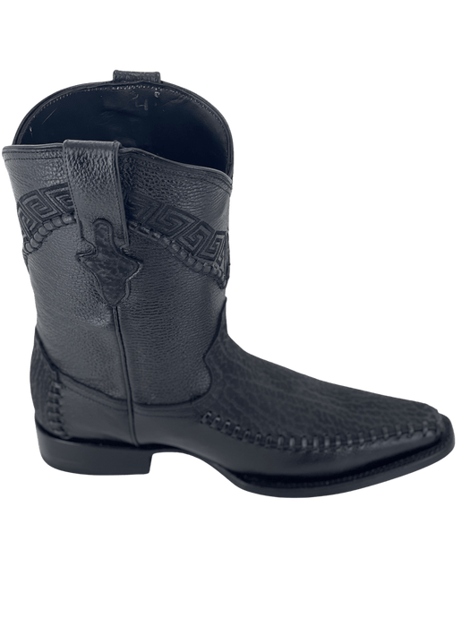 Black Bull Neck / Cuello de Toro Snip Toe Western Boot