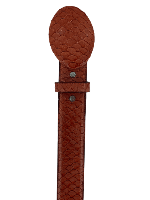 Chedron Pirarucu Print Leather Belt