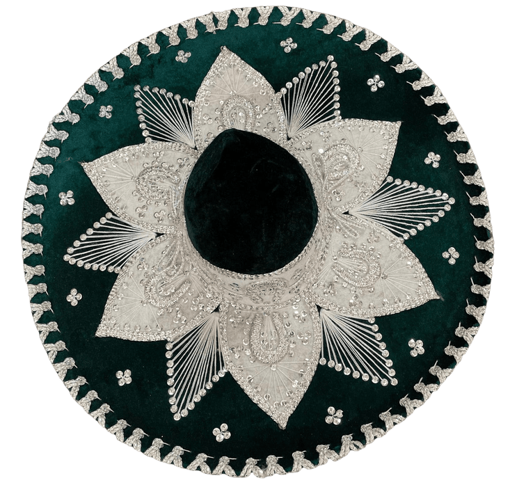 Sombrero Charro Mariachi Verde y Plata