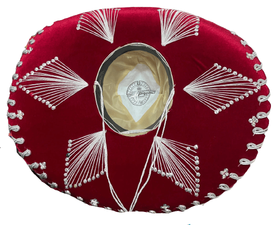 Sombrero Charro Mariachi Red and Silver
