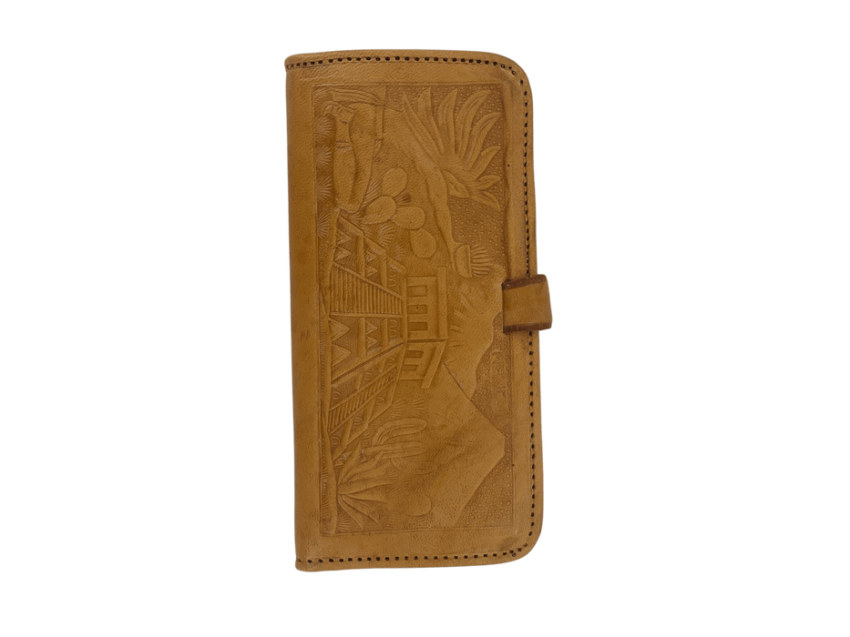 Yellow Telar with Printed Pyramid Leather Wallet