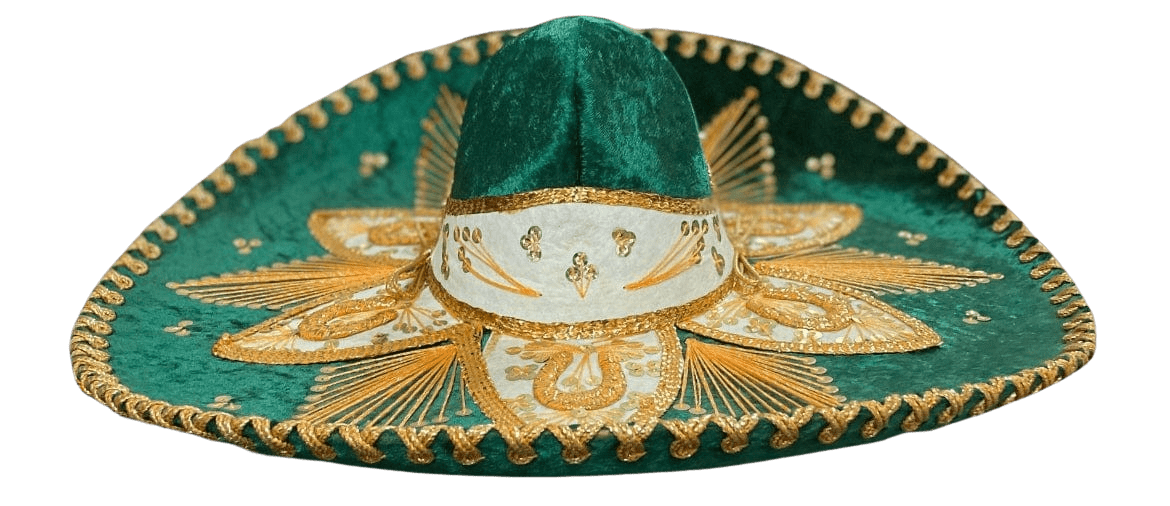 Sombrero Charro Mariachi Green and Gold