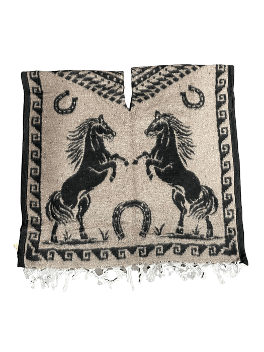 Brown and Black Youth Horse Poncho/Gaban