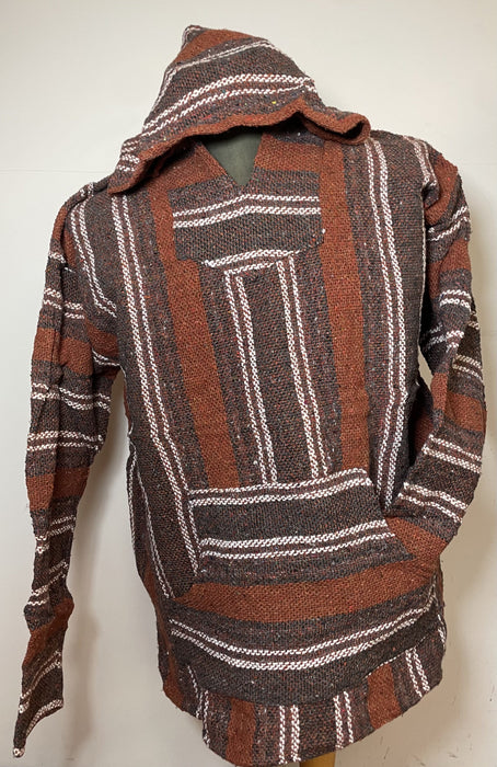 Baja Hoodie Bronze and Brown with White and Bronze Lines  080