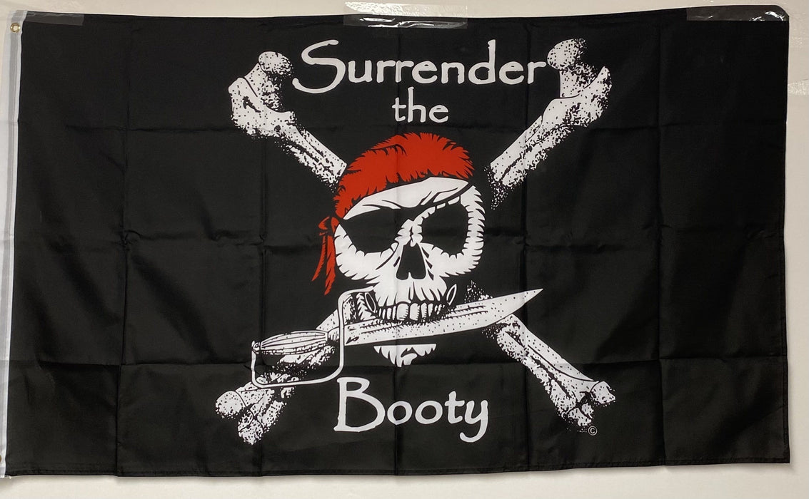 Surrender The Booty Pirate Large Flag “Jolly Roger”