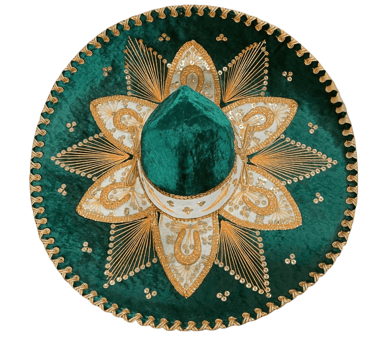 Sombrero Charro Mariachi Green and Gold