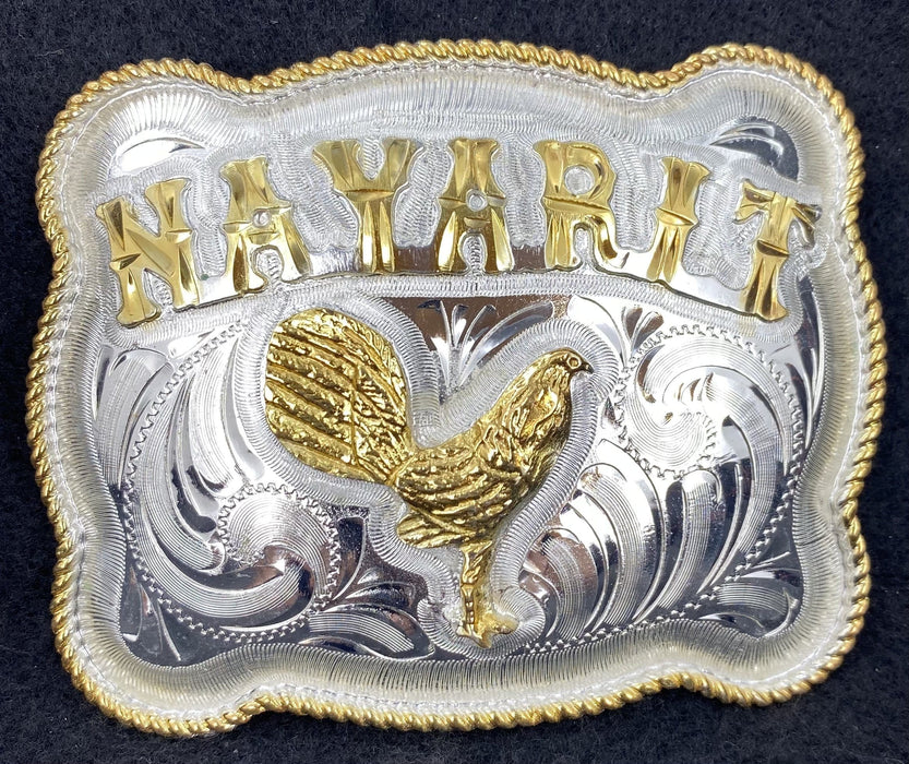 Rodeo Durango Int'l Nayarit Rec Rope Edge Cowboy Western Wear Buckle (Medium) Nayarit Eagle