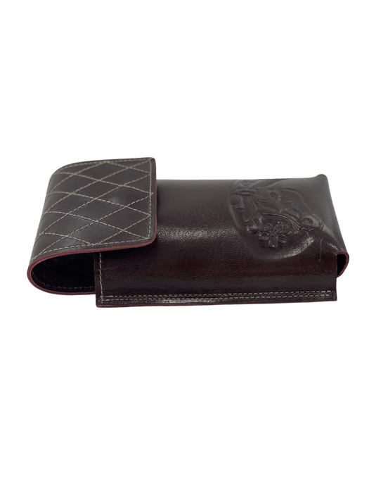 Brown Horse with Flower Print Leather Charro Phone Case