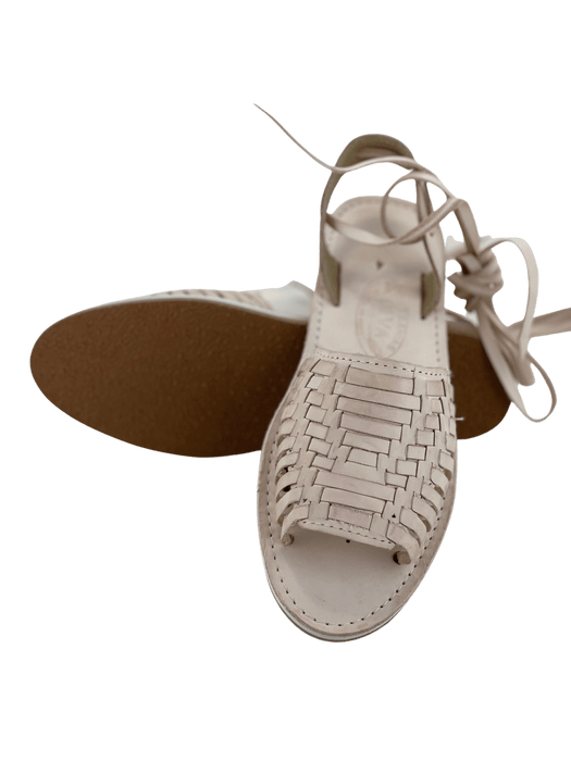 Natural Open Toe Wrap Around Heel Huarache