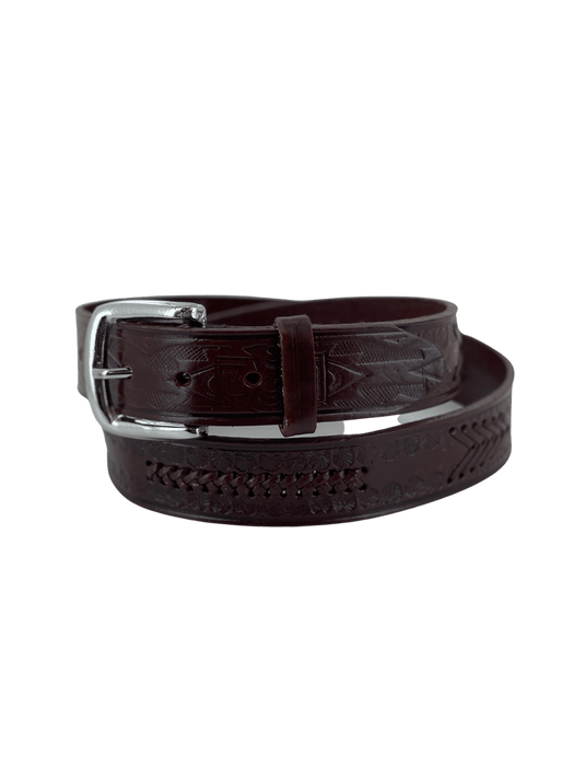 Brown Arrow Tejido Leather Belt