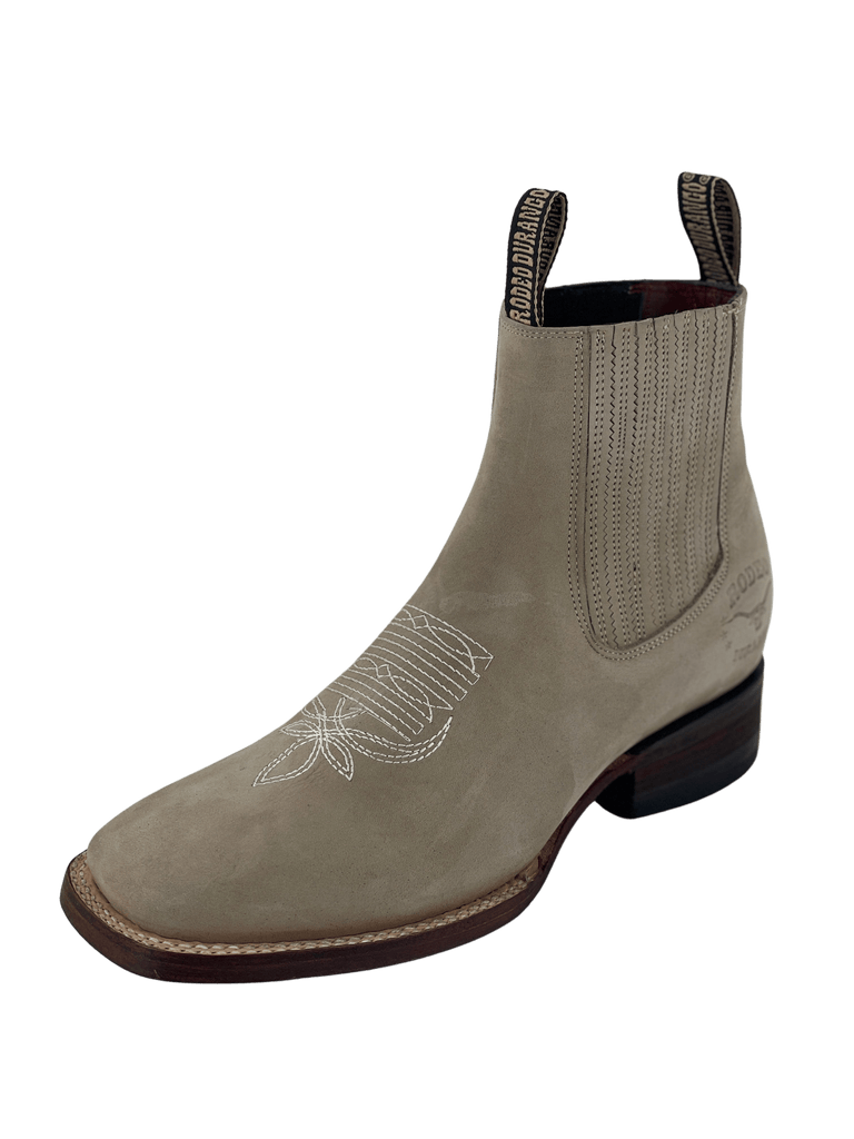 Oxford Nobuck Square Toe Leather Sole Botin Rodeo — Rodeo Durango