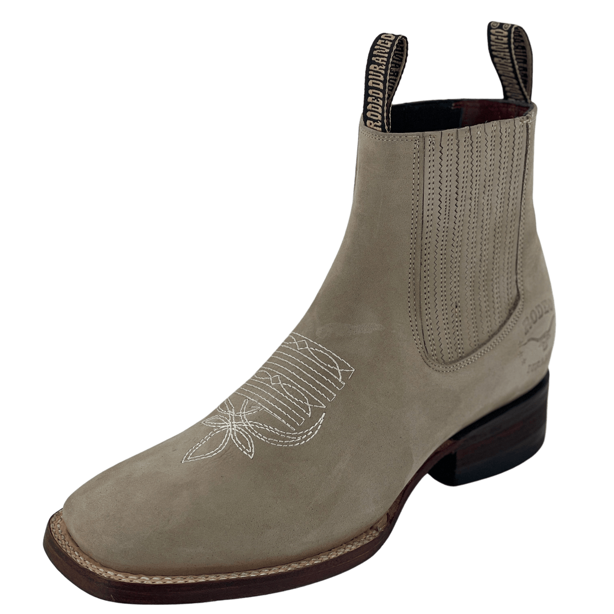 Oxford Nobuck Square Toe Leather Sole Botin Rodeo — Rodeo Durango
