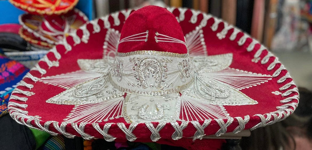 Sombrero Charro Mariachi Red and Silver — Rodeo Durango  display picture 3