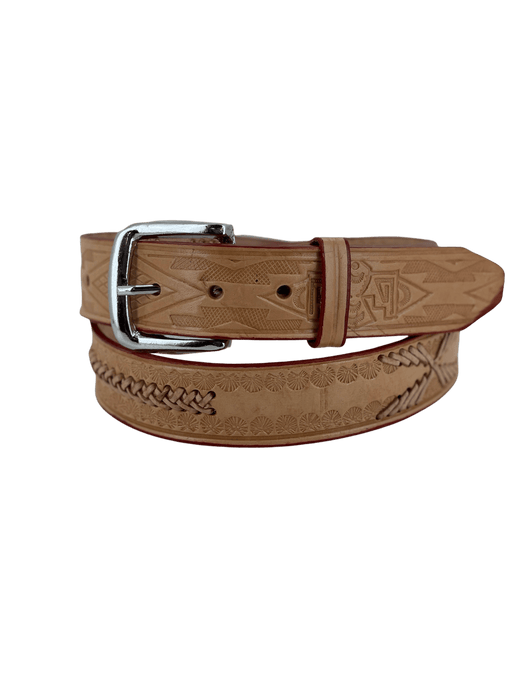 Natural Cross Tejido Leather Belt