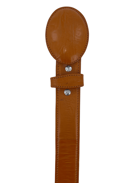 Miel Anguila Print Leather Belt