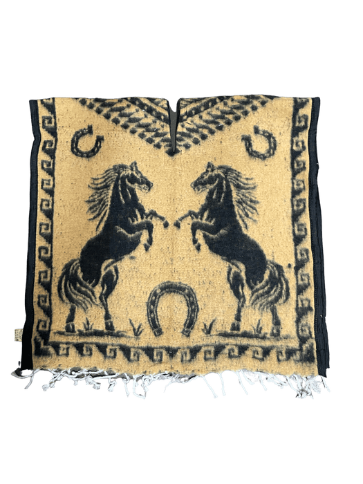 Gold and Black Youth Horse Poncho/Gaban