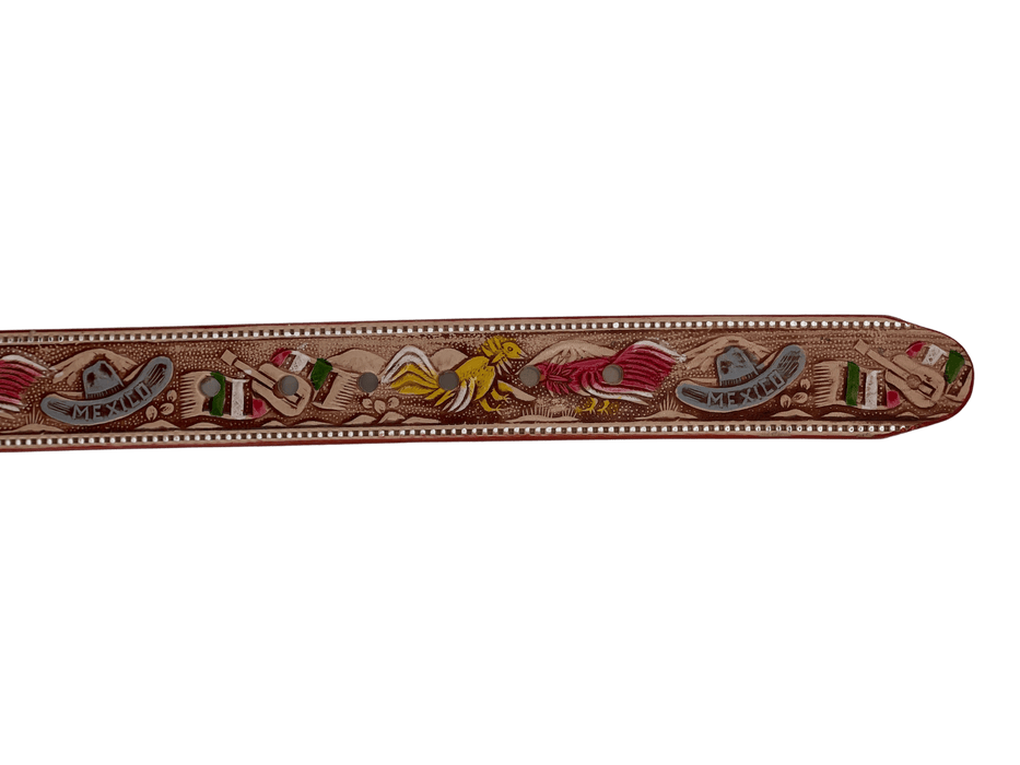 Authentic Mexican Western Belt Cinto Charro Piteado Hand-Braided Rooster
