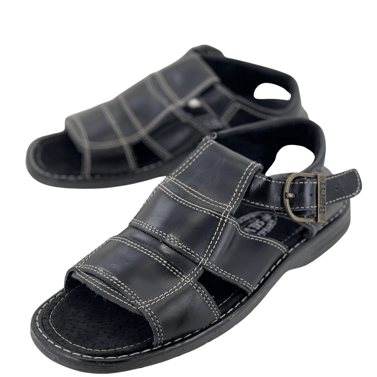 Black Alacrán Fino Open Toe Rubber Sole Huarache - (CLEAR) — Rodeo