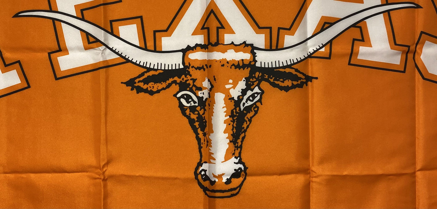 Texas Longhorn University Large Orange Flag