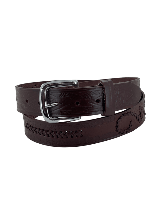 Brown Wave Tejido Leather Belt