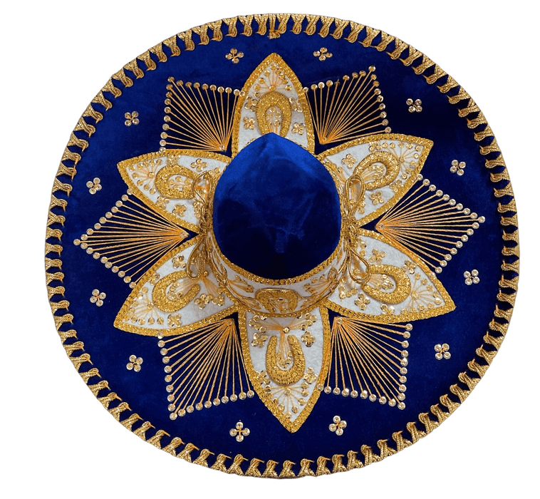 Sombrero Charro Mariachi Blue and Gold