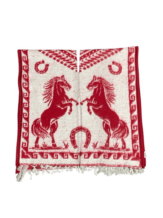 White and Red V2 Youth Horse Poncho/Gaban