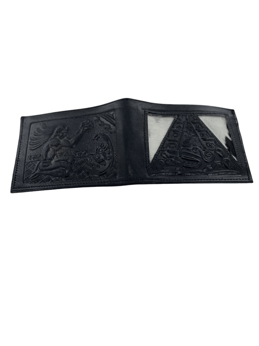 Black Pyramid with Cow Hair Leather Wallet
