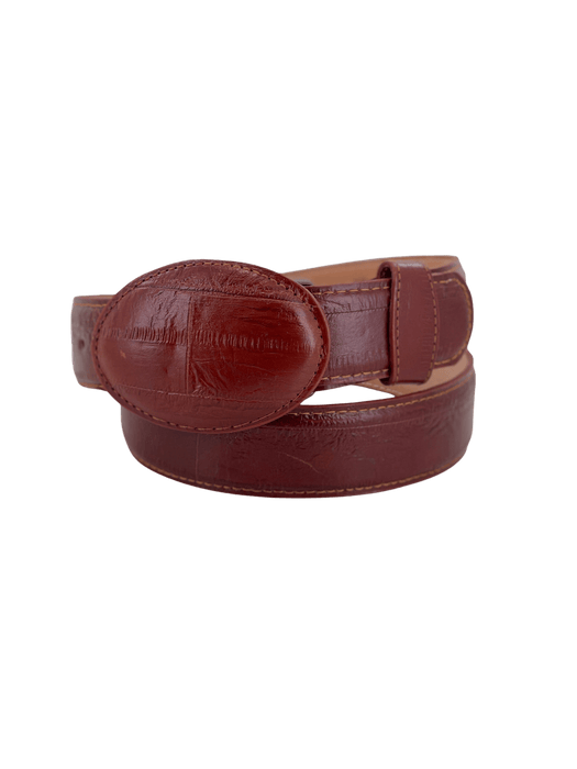 Chedron Anguila Print Leather Belt