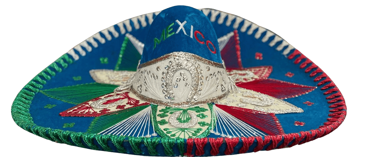 Sombrero Charro Mariachi Light Blue and Silver Tricolor ‘Mexico’
